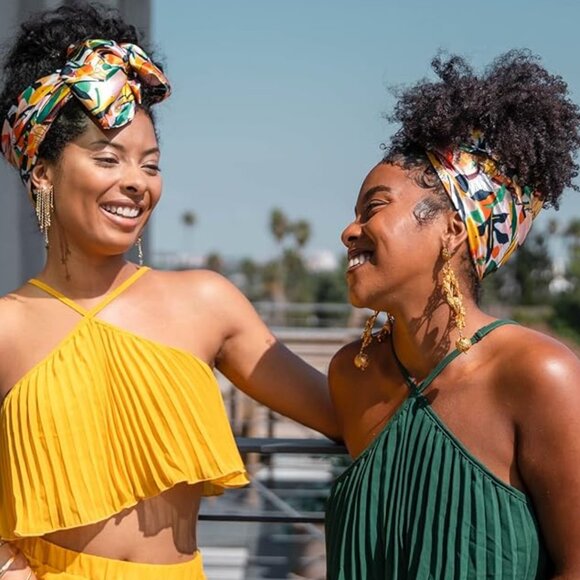 Glow By Daye Charmeuse Satin Prefolded Head Scarf, Double Layered Satin Bandana - Picture 4 of 6